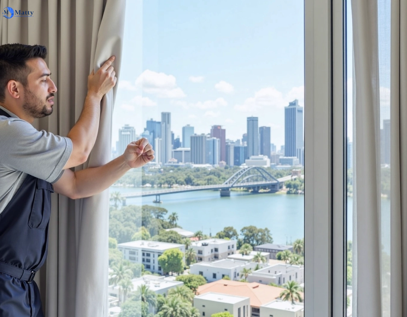 Professional curtain steam cleaning service buccan QLD by Matty Curtain Cleaning
